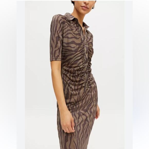 HANSEN & GRETEL Valencia Dress Metallic Zebra Print M - Picture 1 of 9